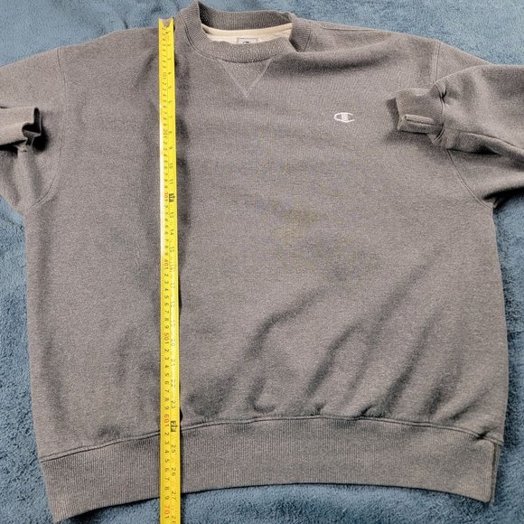 Champion Mens Large Gray Pullover Sweater Long Sleeve Casual Winter Warm - Picture 9 of 10